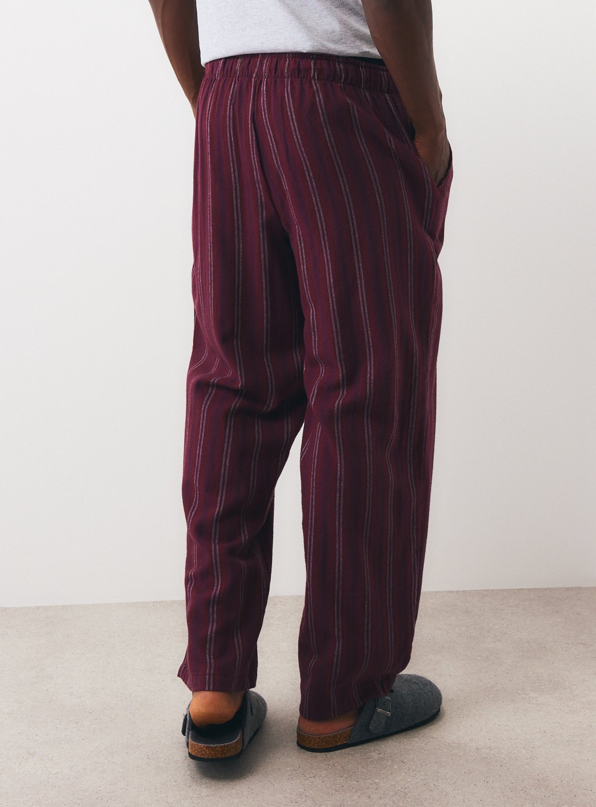 Burgundy Stripe Pyjama Bottoms XL - Image 4 thumbnail